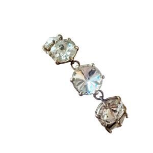 Stella & Dot Large Clear Rhinestone Crystal Studded Bracelet Gold Tone Metal